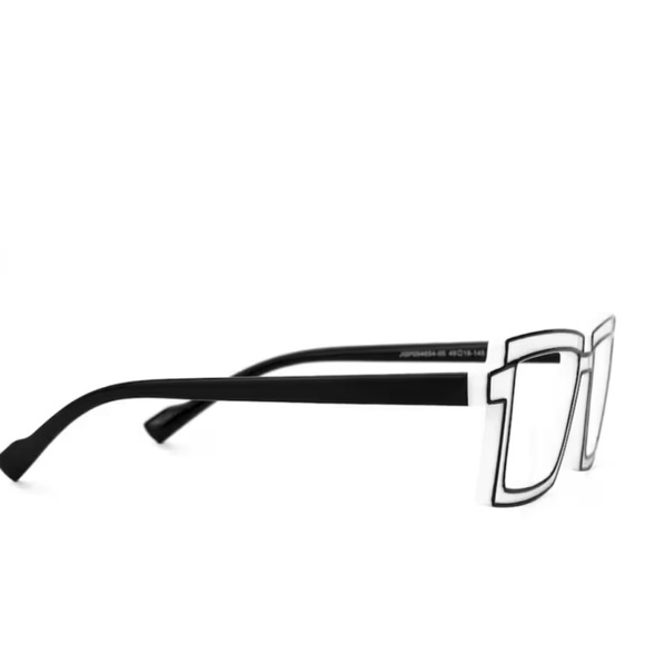 White & Black Cyberpunk Rectangular Glasses | Y2K Retro Anime Style Frames - Picture 6 of 9